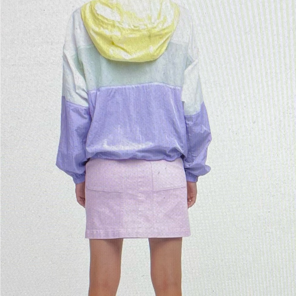 ASTR The Label Sawyer Windbreaker pastel colorblock hooded, size L cottagecore - Picture 5 of 16